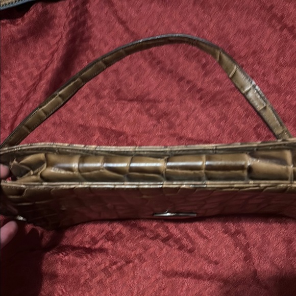 Apostrophe Faux Leather Brown Croc-Embossed Shoulder Bag - Picture 6 of 6